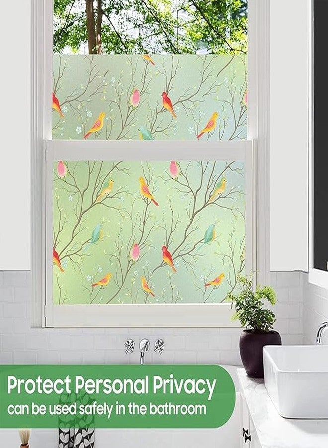 SUNBIRD Window Privacy Film, Stained Flute Window Film, Tulip Vinyl Glass 3D Decorative Glass Covering, Sun Blocking Cover for Home, (Bird, 45 x 254cm) - Image 5